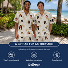 Friends in matching Men's Paired Piers Custom Face Shirt & Shorts Set — a group gift photo