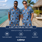 Friends in matching Men's Foreshore Forever Custom Face Shirt & Shorts Set — a group gift photo
