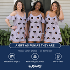 Friends in matching Women's Coquina Concerto Custom Face Off-Shoulder Dress — a group gift photo