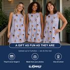 Friends in matching Women's Coquina Concerto Custom Face Tank Dress — a group gift photo