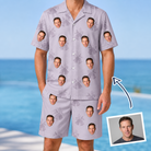Man wearing Men's Coquina Concerto Custom Face Shirt & Shorts Set — custom faces printed all-over