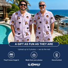 Friends in matching Men's Coquina Concerto Custom Face Shirt & Shorts Set — a group gift photo