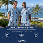 Friends in matching Men's Interlaced Isles Custom Face Shirt & Shorts Set — a group gift photo