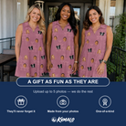 Friends in matching Women's Marrytime Mimosas Custom Face V-Neck Dress — a group gift photo