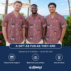 Friends in matching Men's Marrytime Mimosas Custom Face Hawaiian Shirt — a group gift photo
