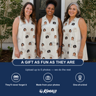 Friends in matching Women's Tolling Tides Custom Face V-Neck Dress — a group gift photo
