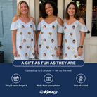 Friends in matching Women's Mermaid Meringue Custom Face Off-Shoulder Dress — a group gift photo