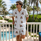Real-life photo of someone wearing Men's Mermaid Meringue Custom Face Shirt & Shorts Set — custom faces printed all-over