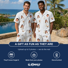 Friends in matching Men's Mermaid Meringue Custom Face Shirt & Shorts Set — a group gift photo