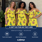 Friends in matching Women's Entwined Escapade Custom Face Off-Shoulder Dress — a group gift photo