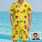 Man wearing Men's Entwined Escapade Custom Face Shirt & Shorts Set — custom faces printed all-over