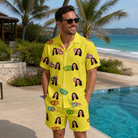 Real-life photo of someone wearing Men's Entwined Escapade Custom Face Shirt & Shorts Set — custom faces printed all-over