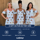 Friends in matching Women's Fizz Towers Custom Face Off-Shoulder Dress — a group gift photo