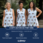 Friends in matching Women's Fizz Towers Custom Face V-Neck Dress — a group gift photo