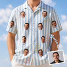 Man wearing Men's Fizz Towers Custom Face Hawaiian Shirt — custom faces printed all-over