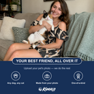 Friends in matching Women's Midnight Moonhoot Custom Cat Face Off-Shoulder Dress — a group gift photo
