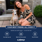 Friends in matching Women's Midnight Moonhoot Custom Dog Face Off-Shoulder Dress — a group gift photo