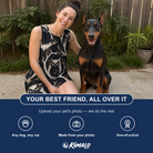Friends in matching Women's Midnight Moonhoot Custom Dog Face Tank Dress — a group gift photo