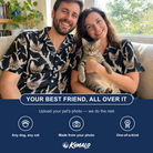 Friends in matching Funny Spooky Owls Custom Cat Face Hawaiian Shirt for Men — a group gift photo