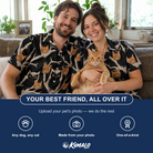 Friends in matching Women's Midnight Moonhoot Custom Cat Face Hawaiian Shirt — a group gift photo