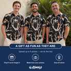 Friends in matching Men's Midnight Moonhoot Custom Face Polo Shirt — a group gift photo