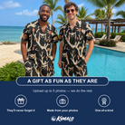 Friends in matching Men's Midnight Moonhoot Custom Face Shirt & Shorts Set — a group gift photo