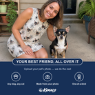 Friends in matching Women's Tangle Terror Custom Dog Face Tank Dress — a group gift photo