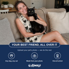 Friends in matching Women's Tangle Terror Custom Cat Face V-Neck Dress — a group gift photo