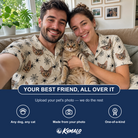Friends in matching Men's Tangle Terror Custom Cat Face Hawaiian Shirt — a group gift photo