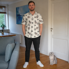 Full-length photo with the pet printed all over this Men's Tangle Terror Custom Cat Face Polo Shirt