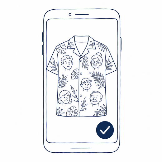 Preview your custom face Hawaiian shirt before you pay
