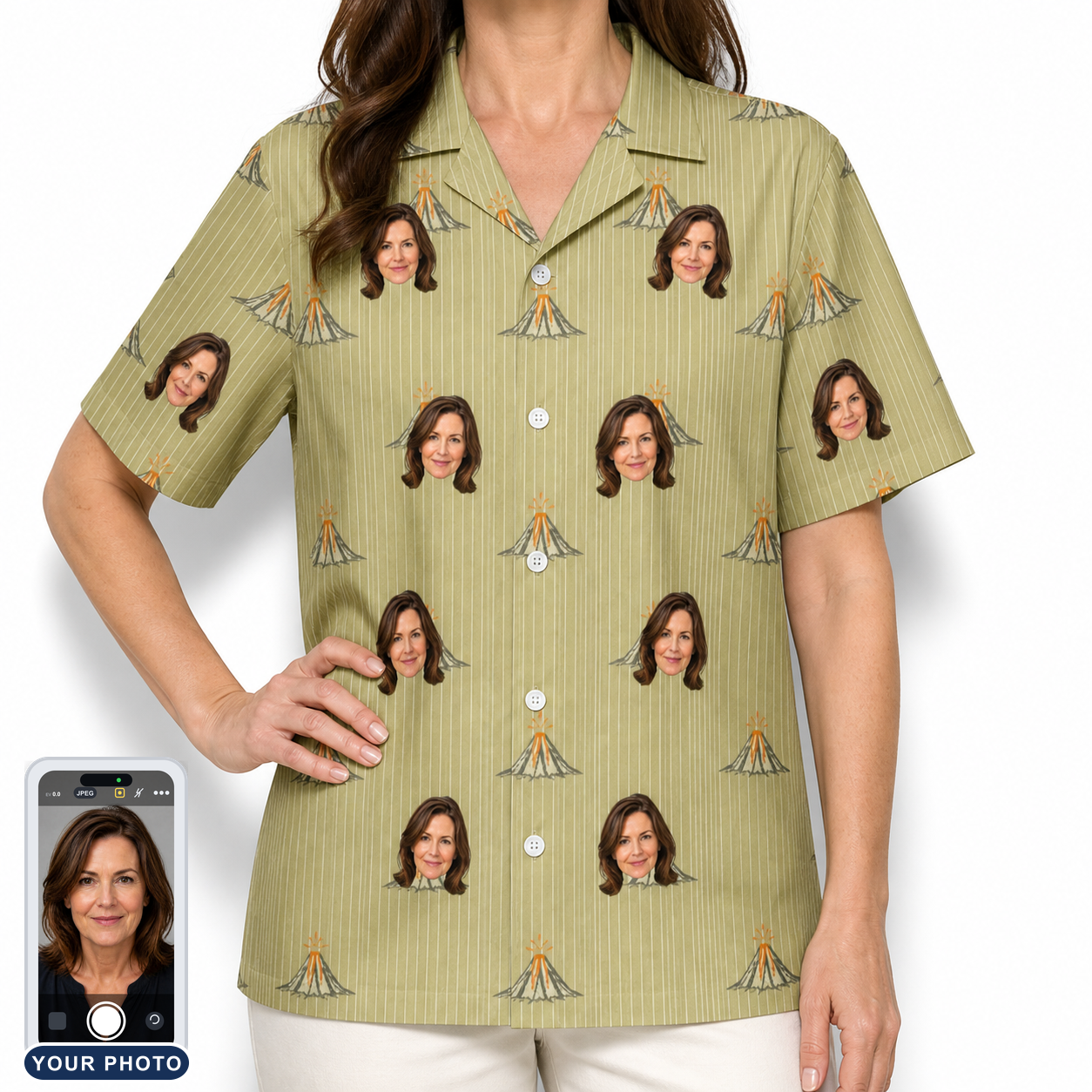 Women's Cinder Calypso Custom Face Hawaiian Shirt
