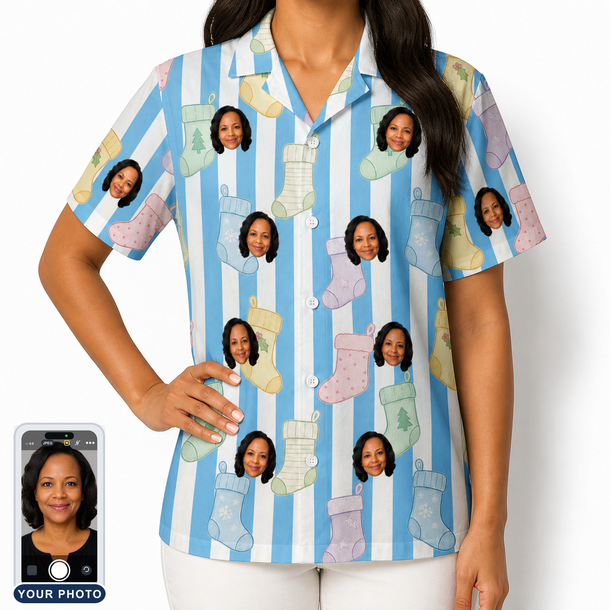 Women's Mantel Munchkins Custom Face Hawaiian Shirt