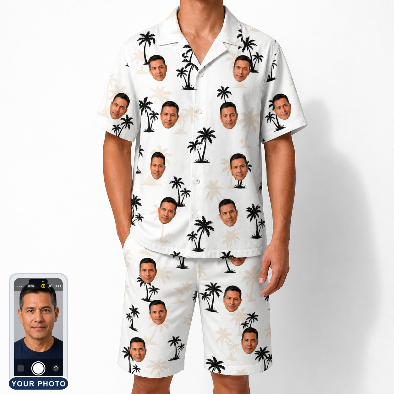 Men's Tropic Tangle Custom Face Shirt & Shorts Set