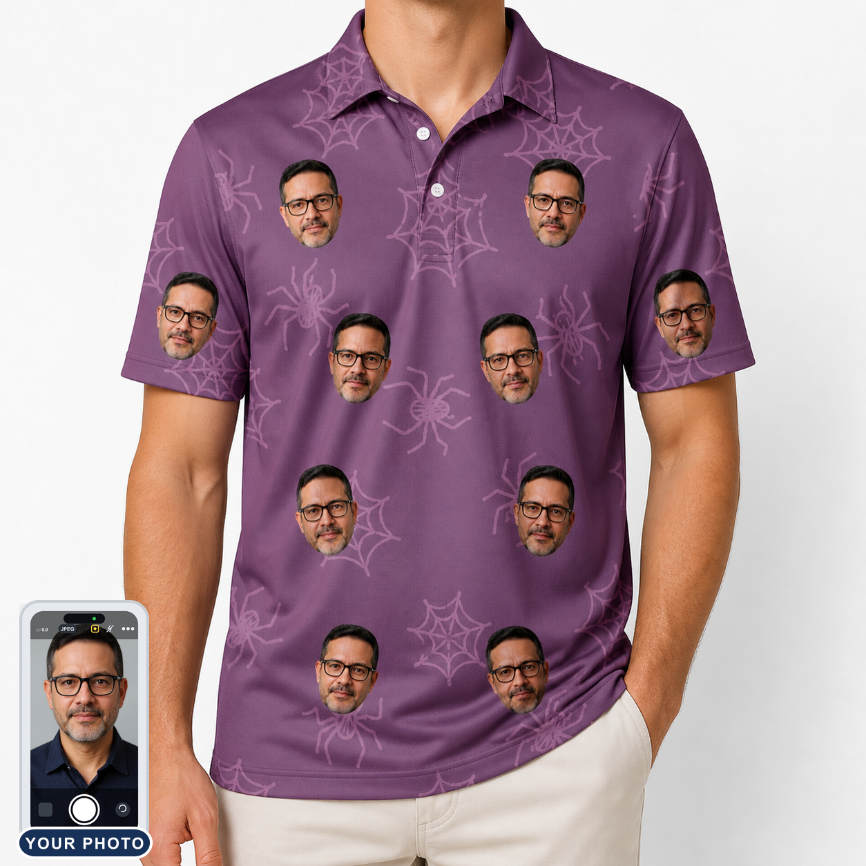 Men's Spindle Specters Custom Face Polo Shirt