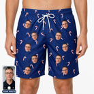 Men's Peppermint Pizzazz Custom Face Beach Shorts