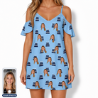 Women's Ganache Guffaws Custom Face Off-Shoulder Dress