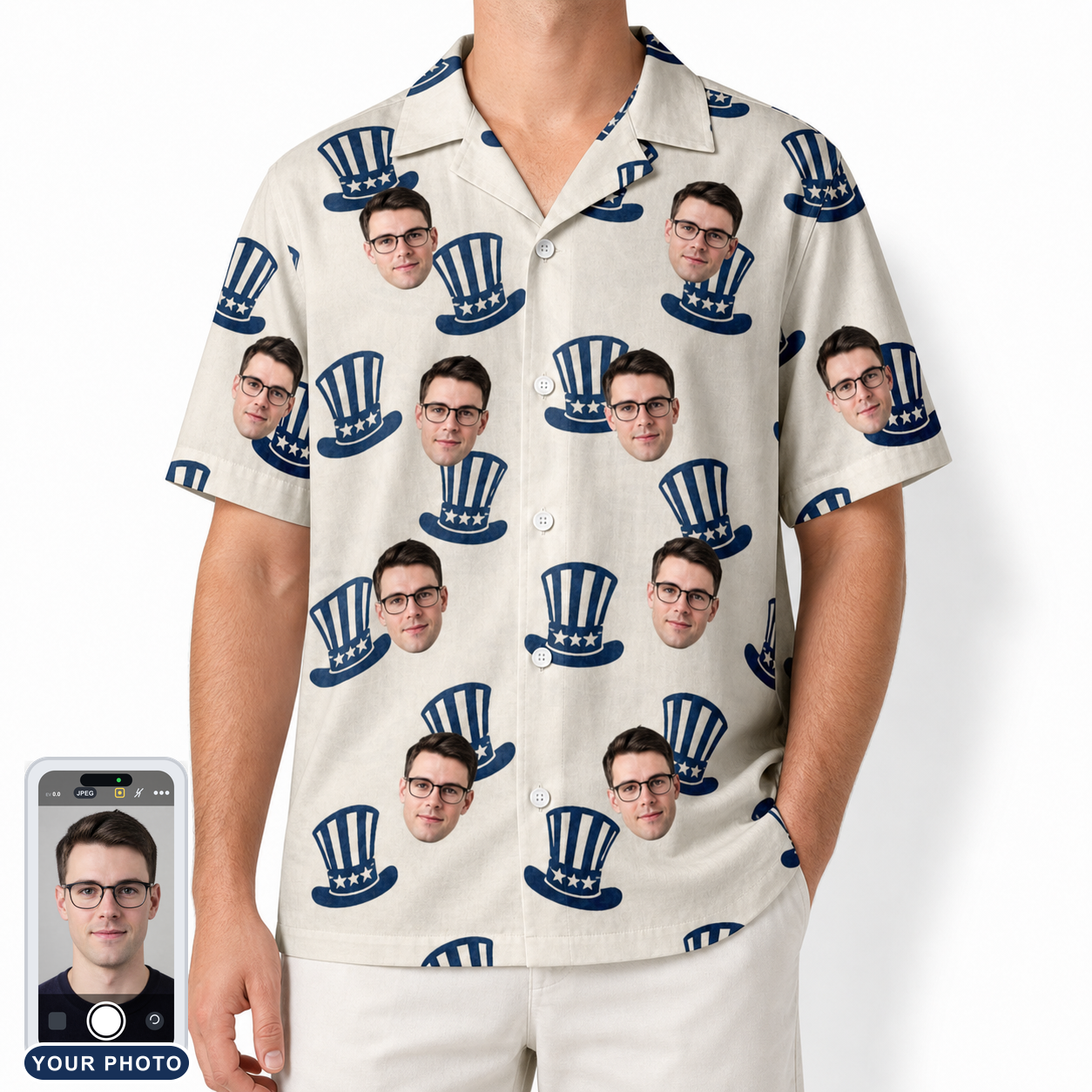 Men's Crown Capers Custom Face Hawaiian Shirt