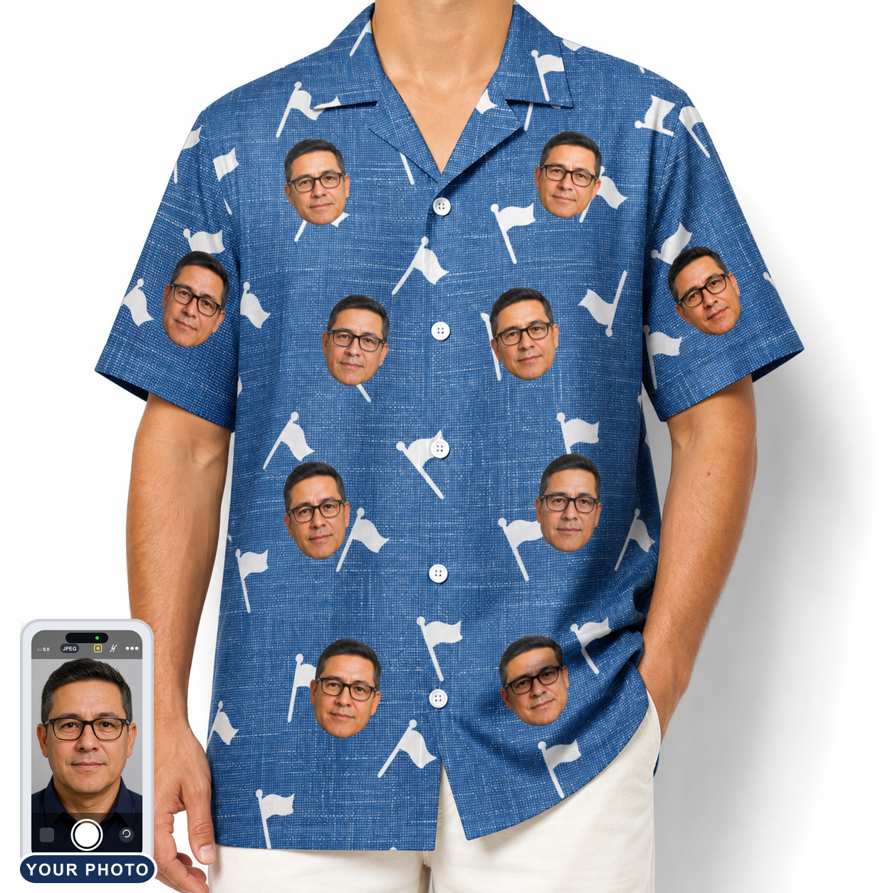Men's Flagstick Fanatics Custom Face Hawaiian Shirt