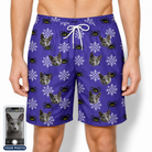 Men's Leggy Lurkers Custom Cat Face Beach Shorts