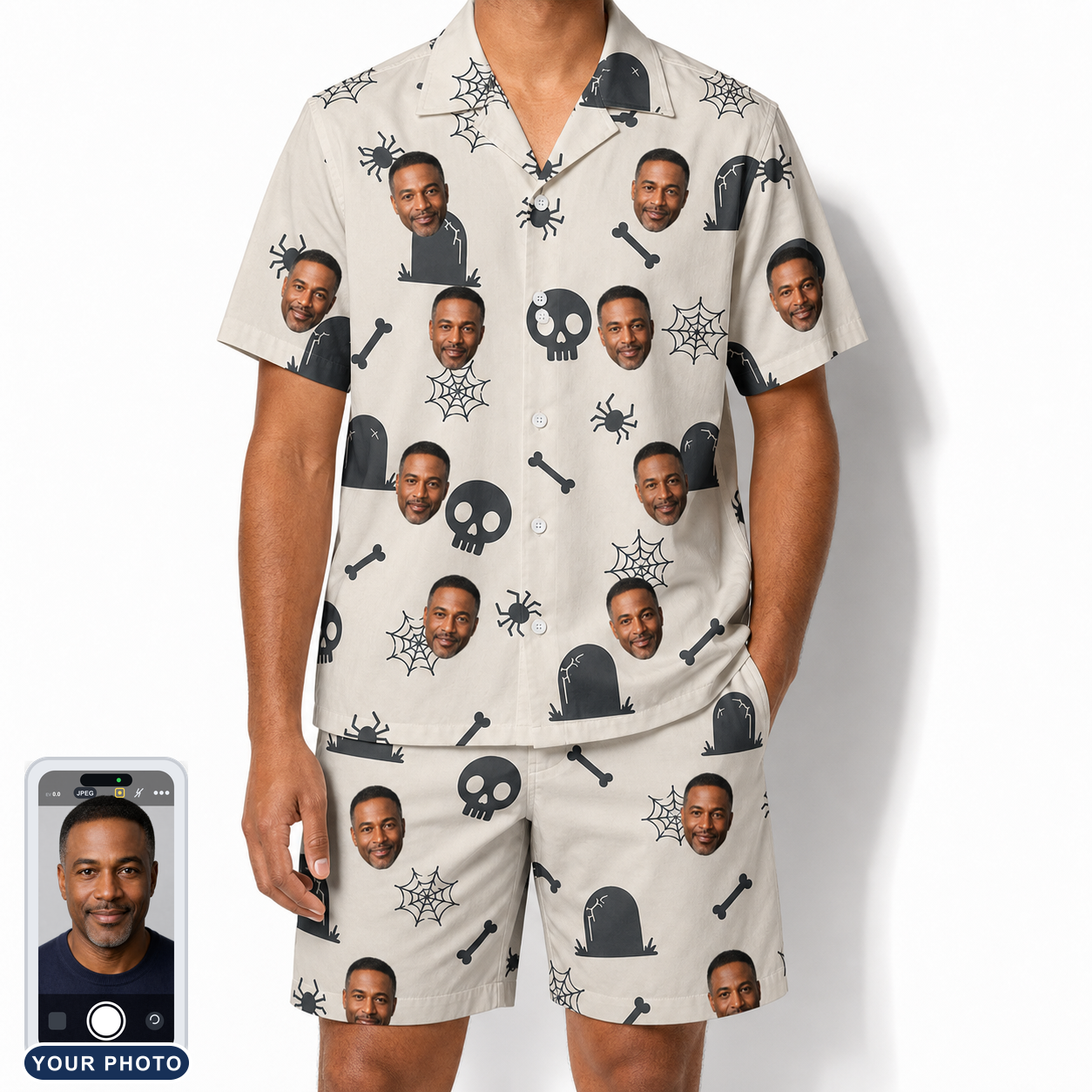 Men's Cryptic Crawlies Custom Face Shirt & Shorts Set