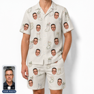 Men's Santa Satchels Custom Face Shirt & Shorts Set