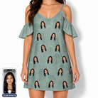 Women's Jelly Jaunt Custom Face Off-Shoulder Dress