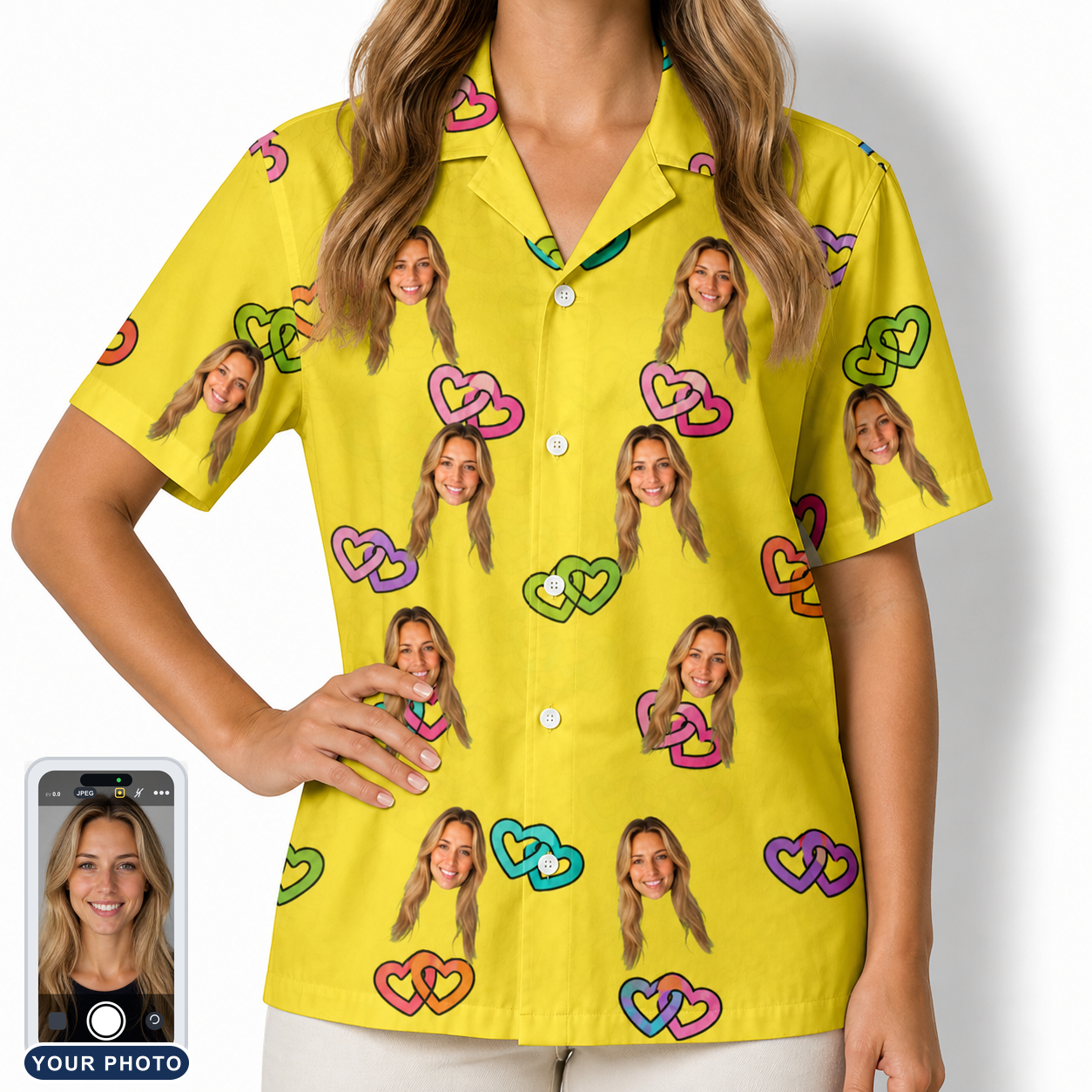 Women's Entwined Escapade Custom Face Hawaiian Shirt