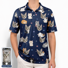 Men's Mewsed Charm Custom Cat Face Polo Shirt