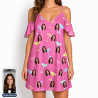 Women's Prosecco Pizzazz Custom Face Off-Shoulder Dress