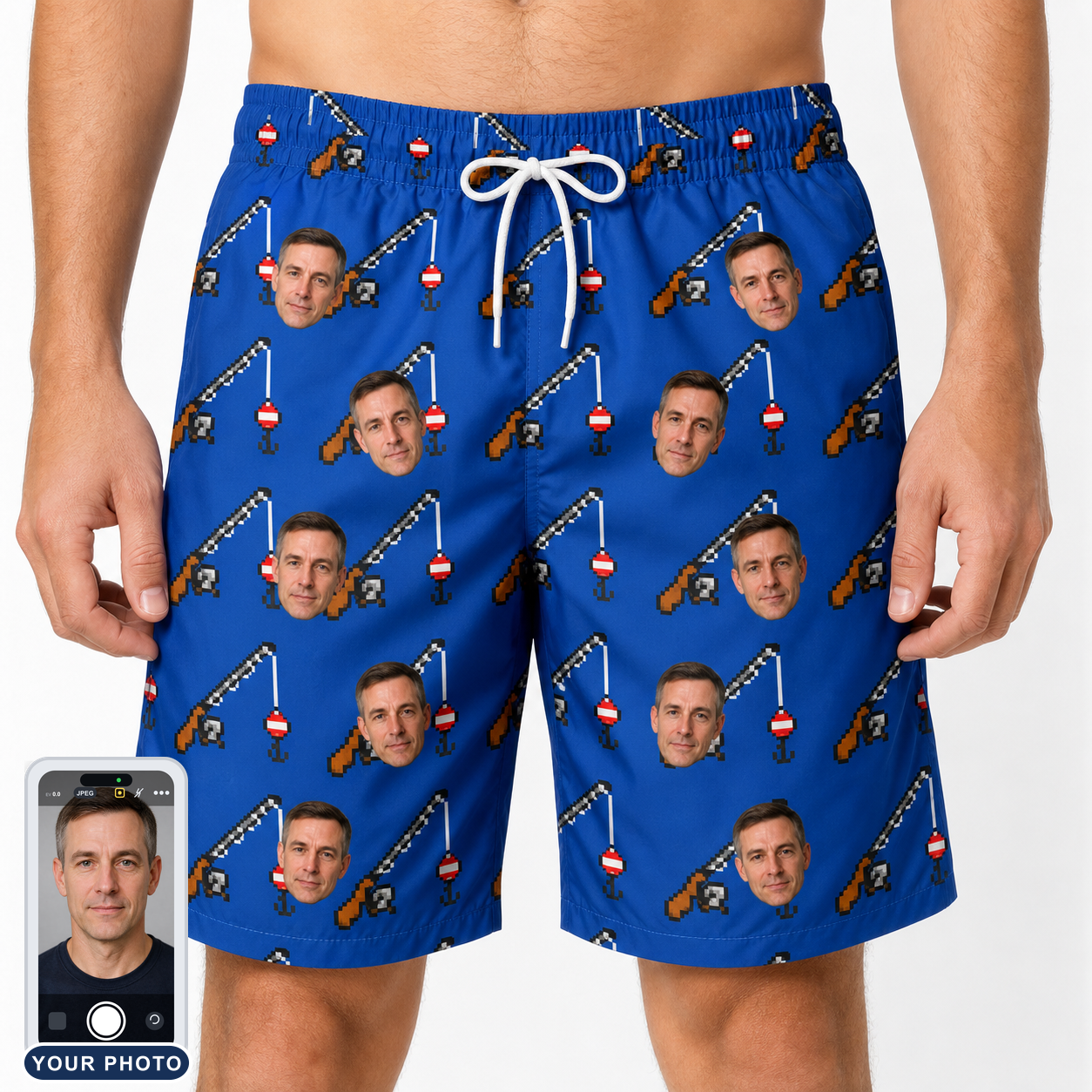 Men's Rod Rodeo Custom Face Beach Shorts