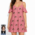 Women's Tidal Trinkets Custom Face Off-Shoulder Dress
