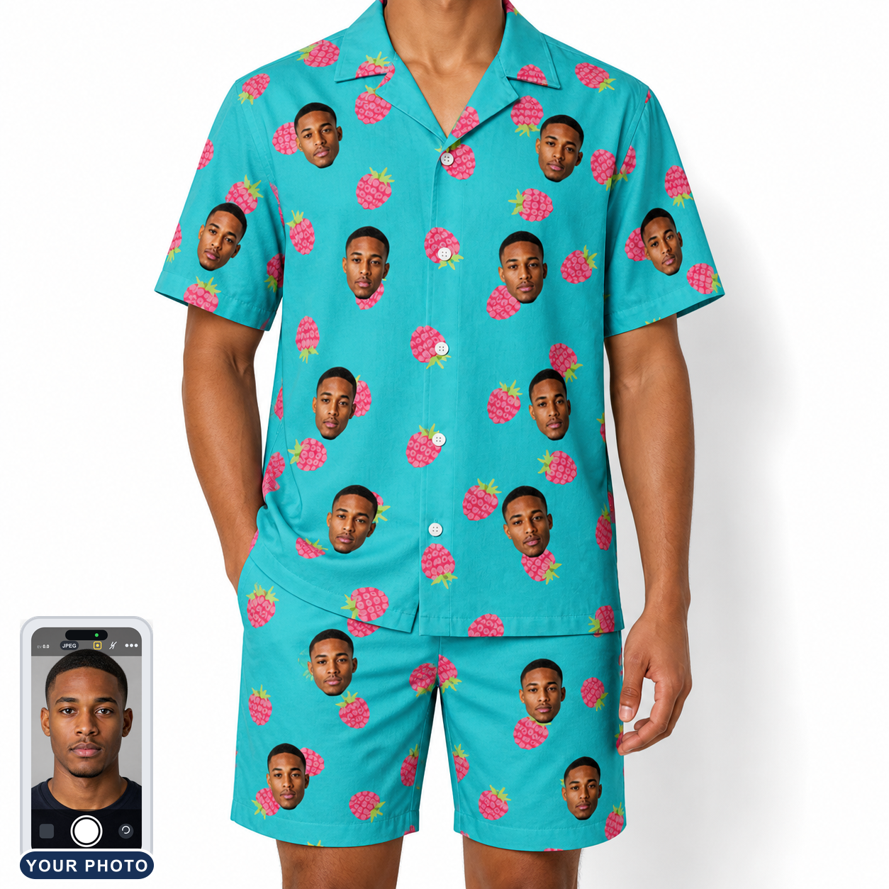 Men's Razzle Riot Custom Face Shirt & Shorts Set