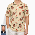 Men's Minty Mistletoe Custom Face Polo Shirt